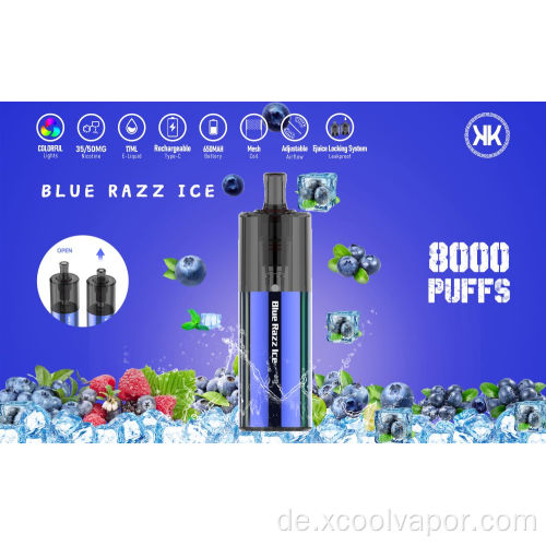 Fabrik Großhandel Xcool Dampf 8000 Puffs Einweg-Vapes